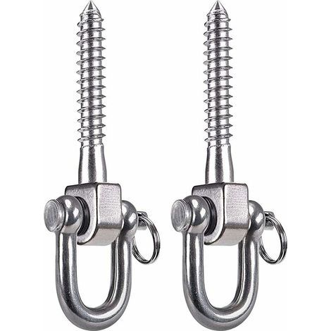 Lot de 2 crochets de balançoire 180° en acier inoxydable SUS304 – Capacité 800 kg – Pour poutres en bois et chevrons – Installation rapide (1/5)