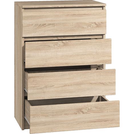 Kommode mit 4 Schubladen Sideboard Schrank Sonoma 70cm (1/5)
