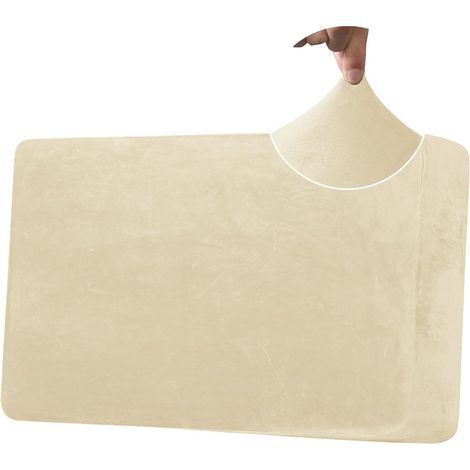Sofa Seat Cushion Covers, Stretch Velvet Protective Cover, Replacement Sofa Cushion Covers for Individual Cushions (Backrest, Beige) (1/5)