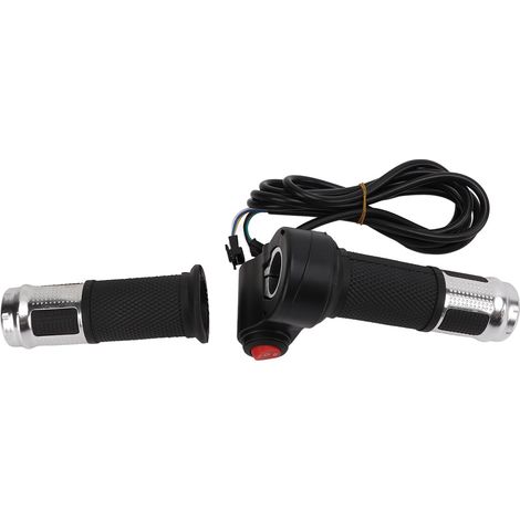 Poignée d'accélérateur universelle 6 fils pour vélo électrique 12V‑99V, deux sections trois vitesses, argentée (1/5)