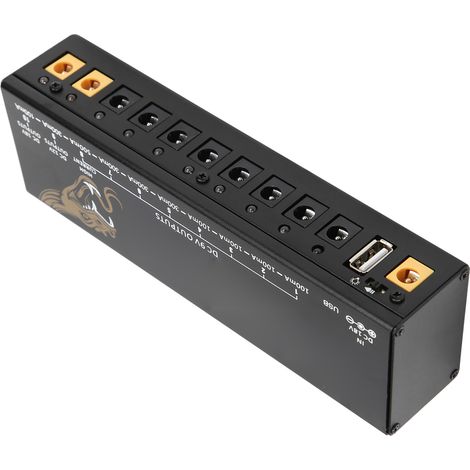 Alimentation Secteur pour Pédales Effets Guitare - Anti-Surtension et Court-Circuit - 100-240V AC/DC (1/5)