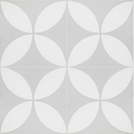 Pegane – Lot de 4 carreaux de ciment 20x20 cm – Couleur gris et blanc – Épaisseur 14 mm – Poreux pour traitement hydrofuge