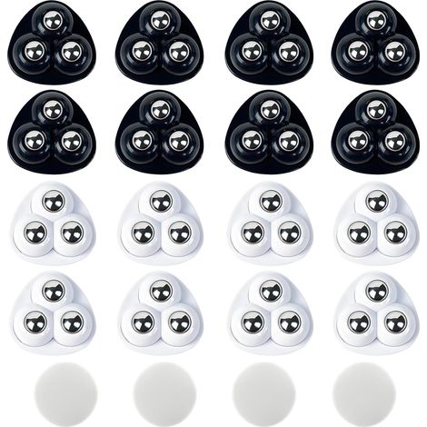 Juego de 16 ruedas giratorias autoadhesivas de 360 grados con rodamientos de bolas y 3 rodamientos de bolas de acero para cafeteras, cubos de basura, electrodomésticos de cocina y muebles pequeños. (1/5)