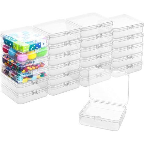 Small Plastic Box,Clear Mini Box,Mini Plastic Box,Clear Plastic Squares,Mini Plastic Storage Box,Small Card Storage Box,Tiny Pearl 12 Pieces