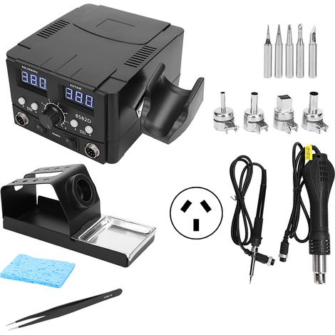 Station de soudage et de dessoudage 2-en-1 8582D, écran numérique LED, pistolet à air chaud SMD, fer à souder 750W, prise AU 220-240V (1/5)