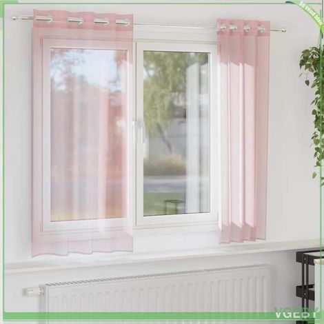 4102084 Rideaux en voile avec illets 2 pcs rose clair 140x175 cm (1/5)
