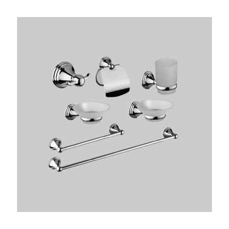 Set bagno 'sara' 7 pezzi cromo - vetro