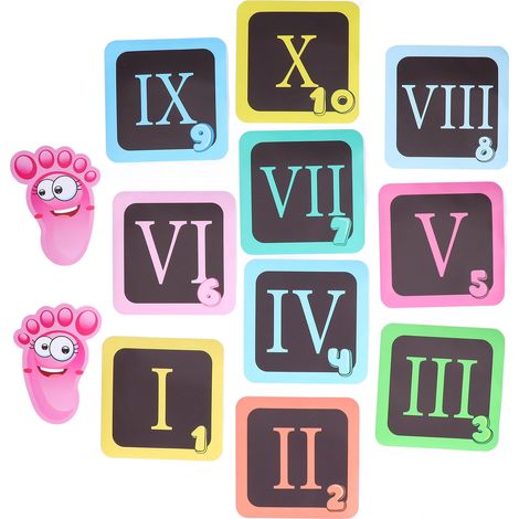 12 autocollants numérotés amovibles pour sol et mur, jeu éducatif enfants, décoration chambre bébé, PVC résistant (1/5)