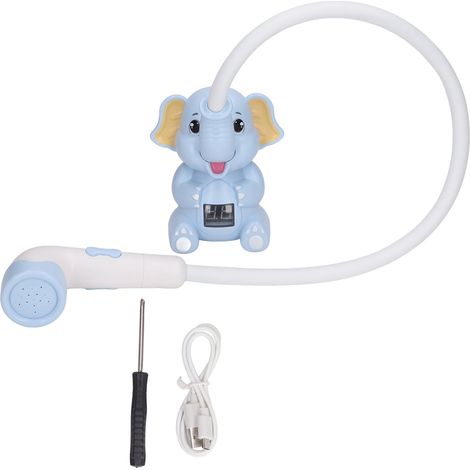 Tête de douche bébé thermomètre intégré, forme animaux, flexible et jouet d'eau (1/5)