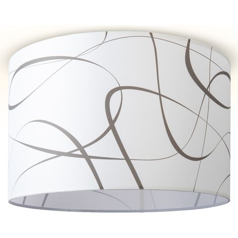 Paco Home Luminaria Techo Salón Colgante Mesa Comedor Pantalla Tela Moderna Abstracta Diseño 3 (Ø45,5 cm), Luz de techo - Blanco (1/4)