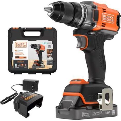 BLACK+DECKER - Trapano avvitatore AKU da 18V, 1x batteria 2,0 Ah Li-Ion, caricatore BLD682D1XK-QW (1/5)