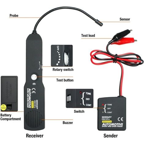 Short Cable Detect Pro Automotive Short and Open Finder Circuit Tester Wire Tracker ...