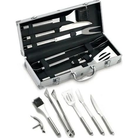 Set de accesorios para barbacoa ompagrill acero inox 6 piezas