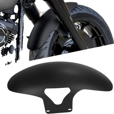 Guardabarros de motocicleta, plástico ABS, compatible con Harley M8 Softail Fatboy, material negro. (1/2)