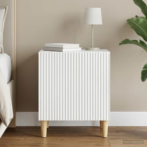 vidaXL Cabinet de chevet Blanc 43 x 34,5 x 50 cm Bois d'ingénierie (1/5)