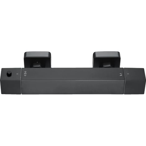 Grifo termostático para ducha, protección contra quemaduras, diseño moderno, negro - 38 °C, G1/2 (1/2)