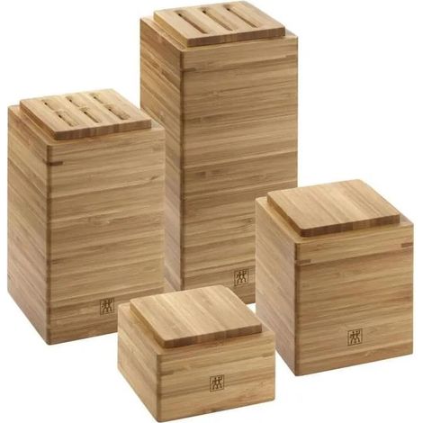 Zwilling Aufbewahrungsset aus naturbelassenem Bambus 4-teilig