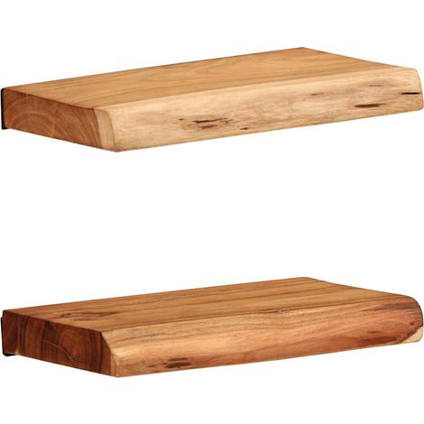 Wandregale 2 Stk. 30x20x3,5 cm Massivholz Akazie