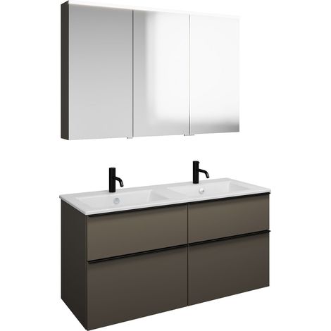 Set burgbad Eqio, composé d'une armoire de toilette à gauche, (1/2)