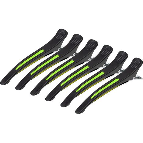 Pinces à cheveux de coiffure E-13, lot de 6, 11,5 cm, couleurs néon assorties (1/5)