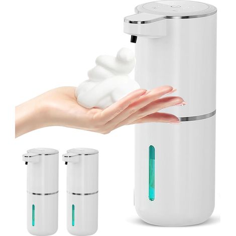 Distributeur de Savon Automatique, 380ML Électrique Distributeur Savon Mousse Mural avec USB Rechargeable IPX5 Étanche Convient pour Cuisine, Salle De Bain, Ecole, Hôtel