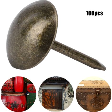 Rivets en cuivre pur épais de 1117 mm, clous de canapé de style chinois antique, clous de tambour, rivets, clous de porte, clous décoratifs, couleur bronze antique.