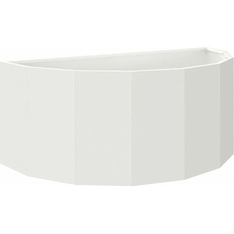 Fioriera semi-tonda moderna design esterno 90 x 45 x 35 cm atmosfera chic in acciaio bianco 020052930