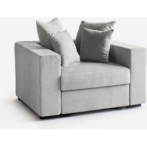 Poltrona modulare e braccioli con cuscini Made in Italy Cortina M - Silver