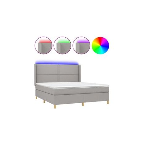 Sommier à lattes de lit matelas LED Gris clair 180x200 Tissu (1/5)