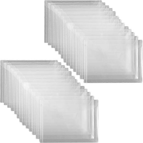 60 pochettes de rangement pour tampons et matrices, étuis de rangement réutilisables, sacs à fermeture hermétique, pochettes en plastique transparent (1/5)