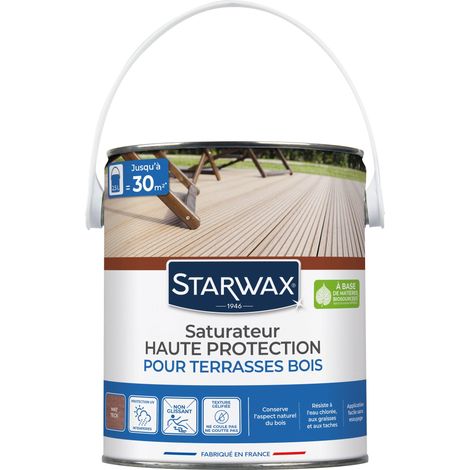 Saturateur Haute protection pour terrasses bois 2,5L Teck STARWAX
