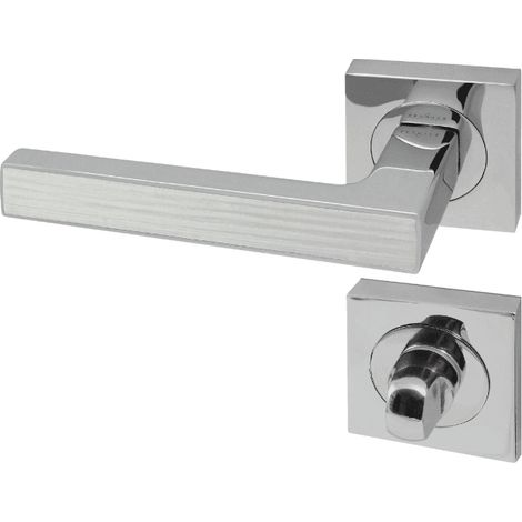 Poignée de porte d'intérieur Premium chrome Chêne Blanc à condamnation  - Reivilo