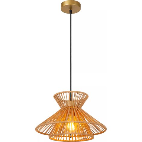 Lampada a sospensione boho TASMAN legno chiaro E27 60W Lucide (1/5)
