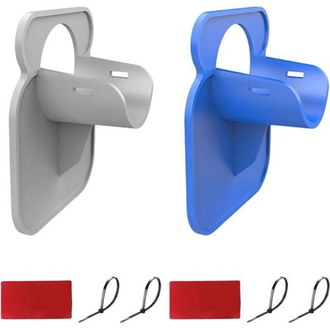 Lot de 2 supports de tuyau de piscine anti-déchirure, anti-perforation, anti-fatigue - Accessoires de piscine hors sol - Équipement d'entretien pour tuyau d'eau (Gris + bleu) (1/5)