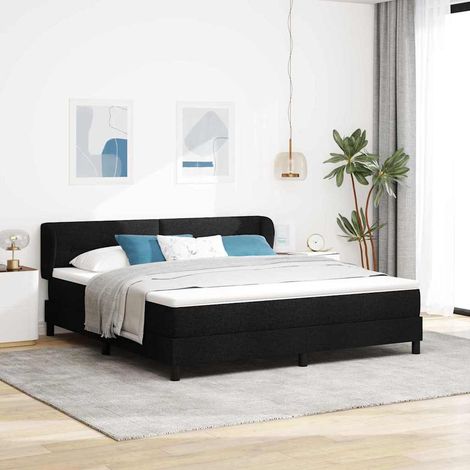 Boxspringbett mit Matratze Schwarz 180 x 200 cm Stoff (1/5)