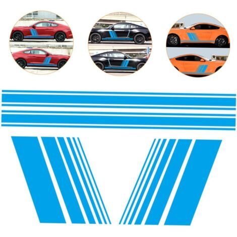 Autocollant à rayures pour carrosserie de voiture, autocollant à rayures latérales, autocollant à rayures de course, autocollant de pare-chocs de coffre, pare-brise avant en verre PVC (1/3)