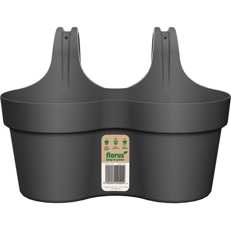 Florus Paris Balcony Hanger Duo Anthracite Fioriera Ovale