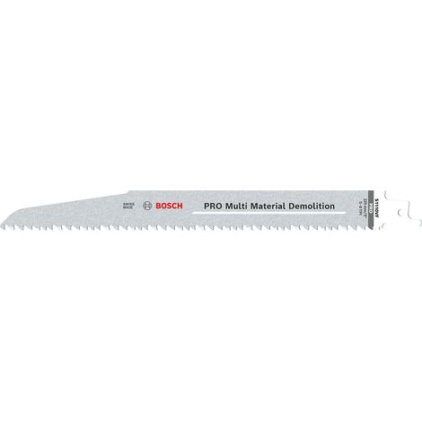 Lames Bosch 2X pour scie sabre PRO démolition multi-matériaux S1110VF 1,6 x 22 x 225 mm (1/4)