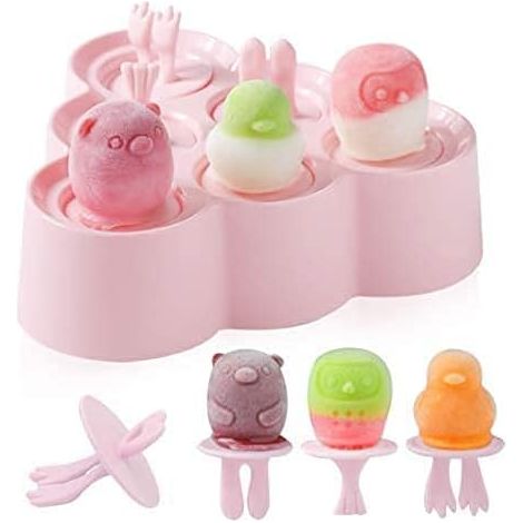 Moule À Glace - Silicone Sans BPA - Pour Glaces À L'eau Yaourt Sorbet - 12 Emplacements - Formes Animaux Oiseau Hibou Ours (1/5)