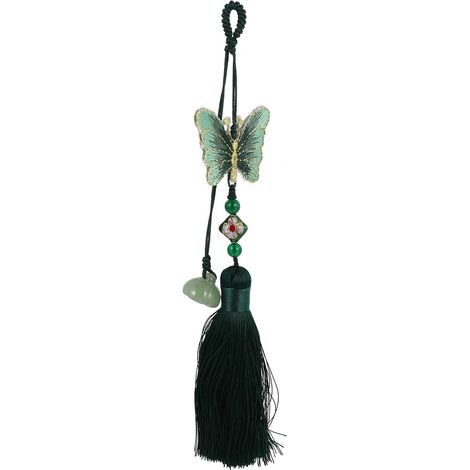 Pendentif en Polyester Vert de Paquet de Style Chinois Vintage et Pompon, Ornement Suspendu pour Vêtements Hanfu et Porte-clés Féminins (1/5)