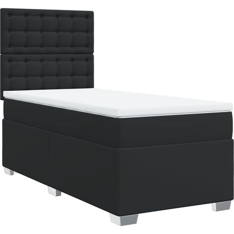 Maison Exclusive - Giroletto a Molle con Materasso Nero 90x200 cm in Similpelle