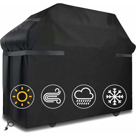 Housses pour Barbecue Housse de Barbecue étanche Couverture de Barbecue Coupe-Vent, indéchirable avec Sangles et Sac de Rangement (145x61x117cm)-- (1/4)