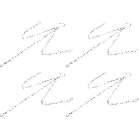 Ensemble de chaînes suspension robustes en acier inoxydable pour jardinières d'extérieur (1/5)