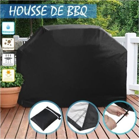 Housse de protection pour barbecue Noir 145 x 61 x 117 cm Anti-UV Imperméable Résistante aux intempéries pour extérieur (1/4)