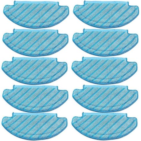 Lot de 10 tampons lavables en tissu pour Ecovacs Deebot Ozmo T8 AIVI T8 Max T8 T8+ Series/T9/N8, N8 Pro Plus/N8 Pro, pour Yeedi Vac/Yeedi Vac Max/Yeedi Vac Station Robot aspirateur pièces de rechange