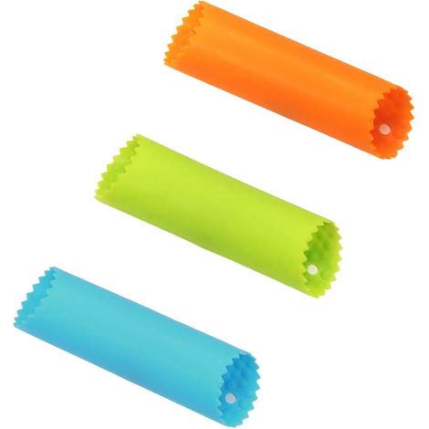Lot de 3 éplucheurs d'ail en silicone, rouleau facile à utiliser pour presser l'ail, éplucheur de légumes pour la cuisine (1/5)