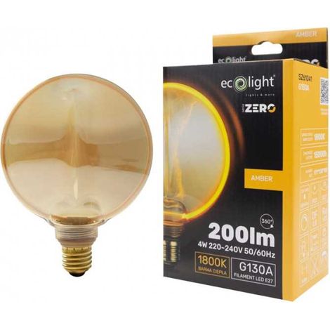 Bombilla LED serie cero 4W 200lm E27 G130 Ámbar (1/5)