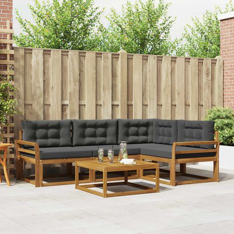 vidaXL Outdoor-Sofagarnitur mit Kissen 5 pcs Natur und Anthrazit (1/5)