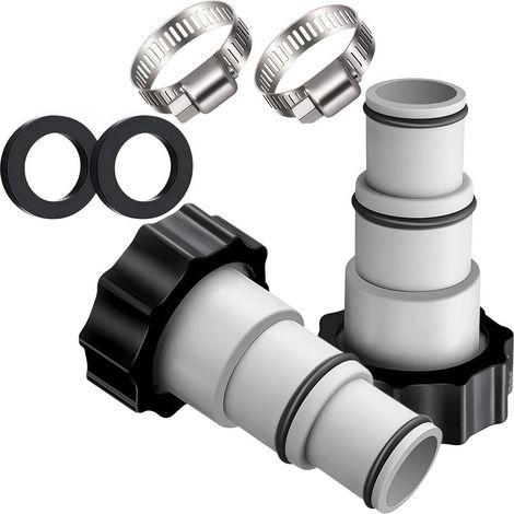 Adaptateur de tuyau de piscine Lot de 2 pour raccords 32/38mm avec joints toriques
