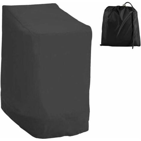 Housse Chaise Jardin en Tissu Oxford 210D Imperméable, Housse pour Fauteuil Empilables,Housse pour chaises avec accoudoirs extérieur Contre Les intempéries 120x65x65x80cm (Noir) (1/4)